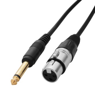 10m XLR Female - 6.35mm Mono Jack Cable Lead