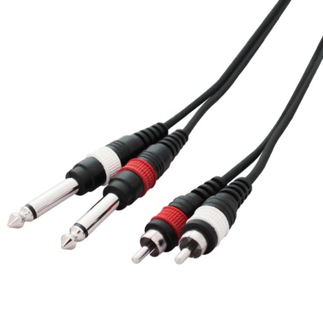 3m 2 x Phono - 2 x 6.35mm Mono Jack