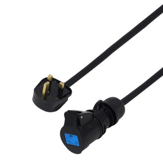 1m 1.5mm 13A UK Plug - 16A Female Cable