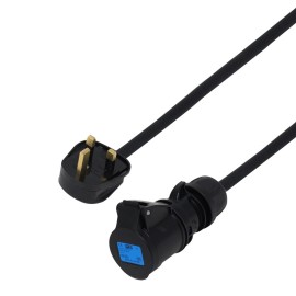 1m 1.5mm 13A UK Plug - 16A Female Cable