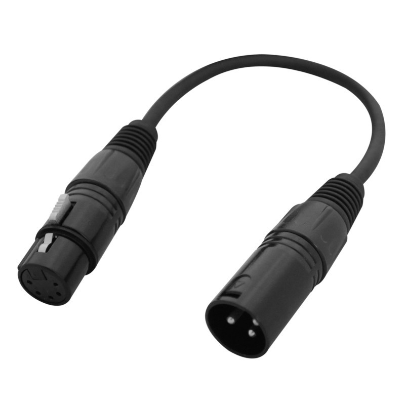 DMX Adaptor 3-Pin Male XLR - 5-Pin Female XLR