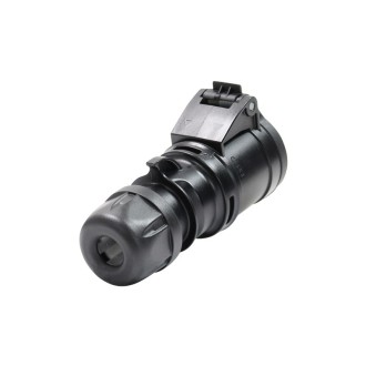 16A 230V 2P+E Black Connector (213-6X)