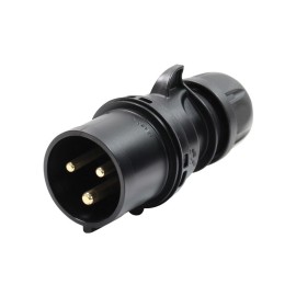 32A 230V 2P+E Black Plug (023-6X)