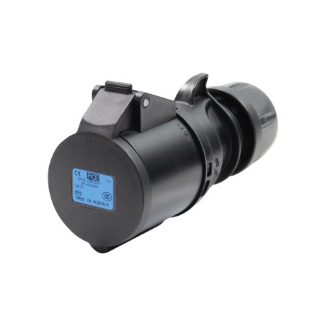 32A 230V 2P+E Black Connector (223-6X)