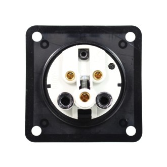 16A 230V 2P+E Black Panel Socket (313-6X)