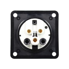 16A 230V 2P+E Black Panel Socket (313-6X)