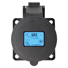 32A 230V 2P+E Black Panel Socket (323-6X)