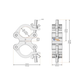 Fixed Parallel Swivel Coupler (ST8231UA) Silver