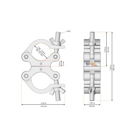 Fixed Parallel Swivel Coupler (ST8231UA) Silver