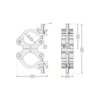 Fixed Parallel Swivel Coupler (ST8231UA-B) Black