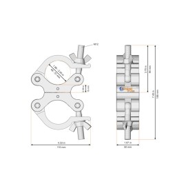 Fixed Parallel Swivel Coupler (ST8231UA-B) Black