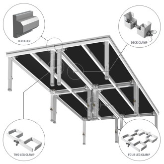 GT Stage Deck Four Leg Clamp - 60mm Legs