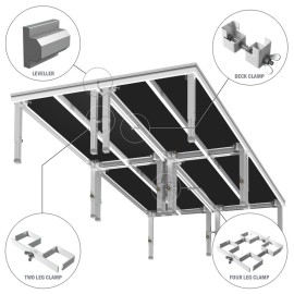 GT Stage Deck Four Leg Clamp - 60mm Legs
