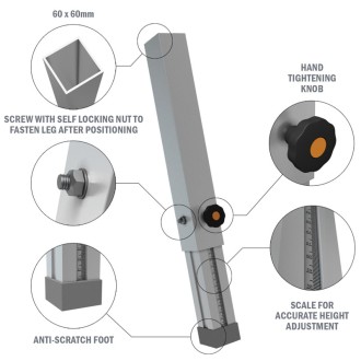 GT Stage Deck 80-140cm Telescopic Leg
