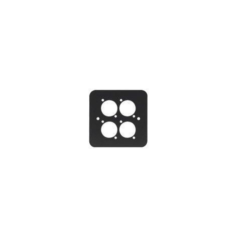 Single Gang 4 x D Type Wall Plate, Black (82511-4RC)