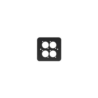 Single Gang 4 x D Type Wall Plate, Black (82511-4RC)
