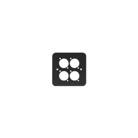 Single Gang 4 x D Type Wall Plate, Black (82511-4RC)