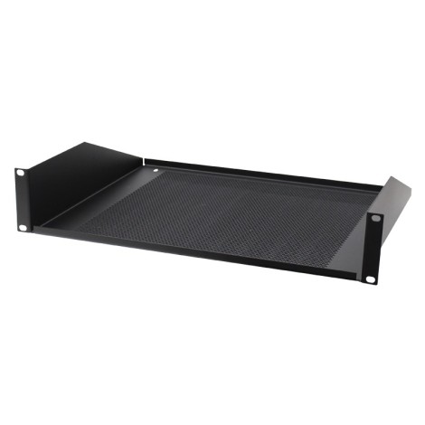 2U 19'' Vented Rack Mount Shelf, Black (R1194/2UVK)