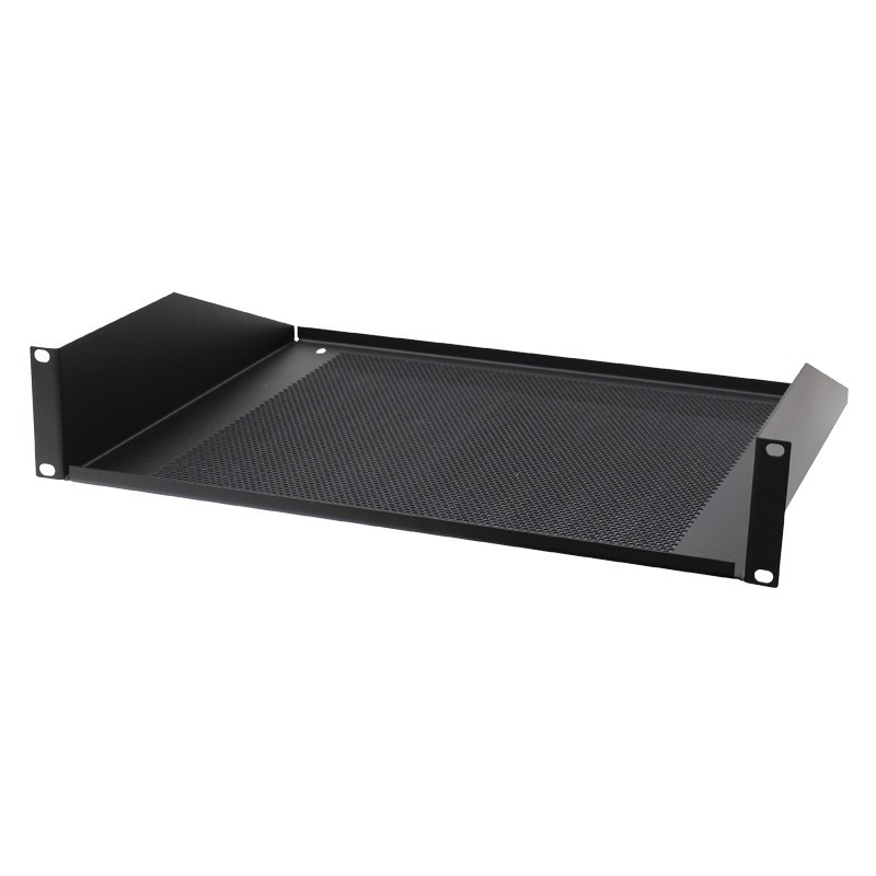 2U 19'' Vented Rack Mount Shelf, Black (R1194/2UVK)