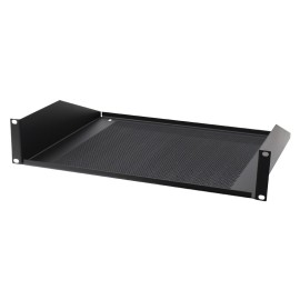 2U 19'' Vented Rack Mount Shelf, Black (R1194/2UVK)