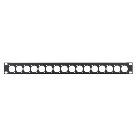 1U 19'' Punched Rack Panel - 16 D Type (R1269/1UK/16)