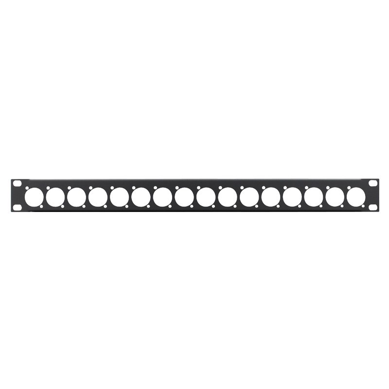 1U 19'' Punched Rack Panel - 16 D Type (R1269/1UK/16)