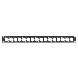 1U 19'' Punched Rack Panel - 16 D Type (R1269/1UK/16)