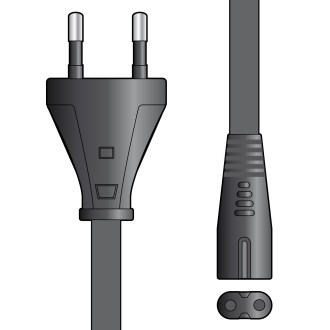 Mercury EURO Figure 8 Mains Lead 2-pin plug 1.5m Black