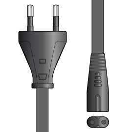 Mercury EURO Figure 8 Mains Lead 2-pin plug 1.5m Black