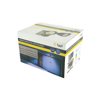 Lyyt Battery Twin LED Floodlight with PIR
