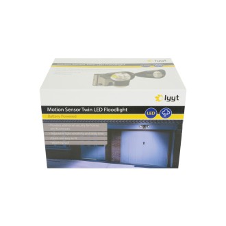Lyyt Battery Twin LED Floodlight with PIR