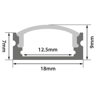 Lyyt Aluminium LED tape profile 2m - short crown