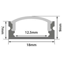 Lyyt Aluminium LED tape profile 2m - short crown