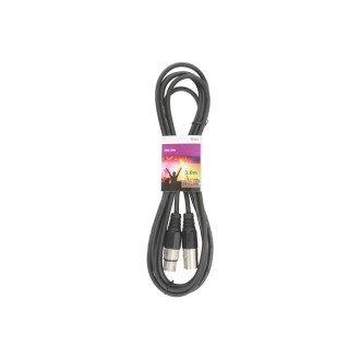 Qtx DMX lighting lead, 3-pin XLR plug to 3-pin XLR socket - 3.0m