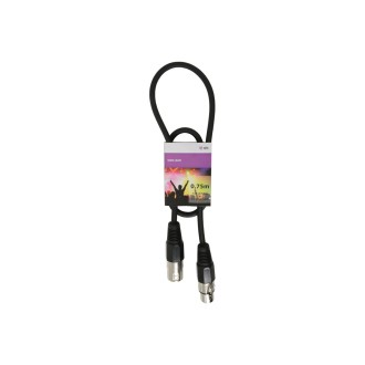 Qtx DMX lighting lead, 3-pin XLR plug to 3-pin XLR socket - 0.75m