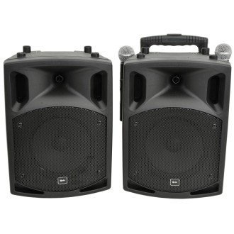Qtx PAV8 portable PA set + 2 UHF mics, CD/DVD, USB/SD & Bluetooth
