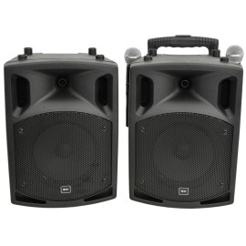 Qtx PAV8 portable PA set + 2 UHF mics, CD/DVD, USB/SD & Bluetooth