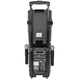 Qtx PAV8 portable PA set + 2 UHF mics, CD/DVD, USB/SD & Bluetooth
