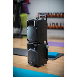 Qtx PAV8 portable PA set + 2 UHF mics, CD/DVD, USB/SD & Bluetooth