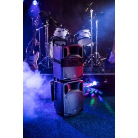 Qtx PAV8 portable PA set + 2 UHF mics, CD/DVD, USB/SD & Bluetooth