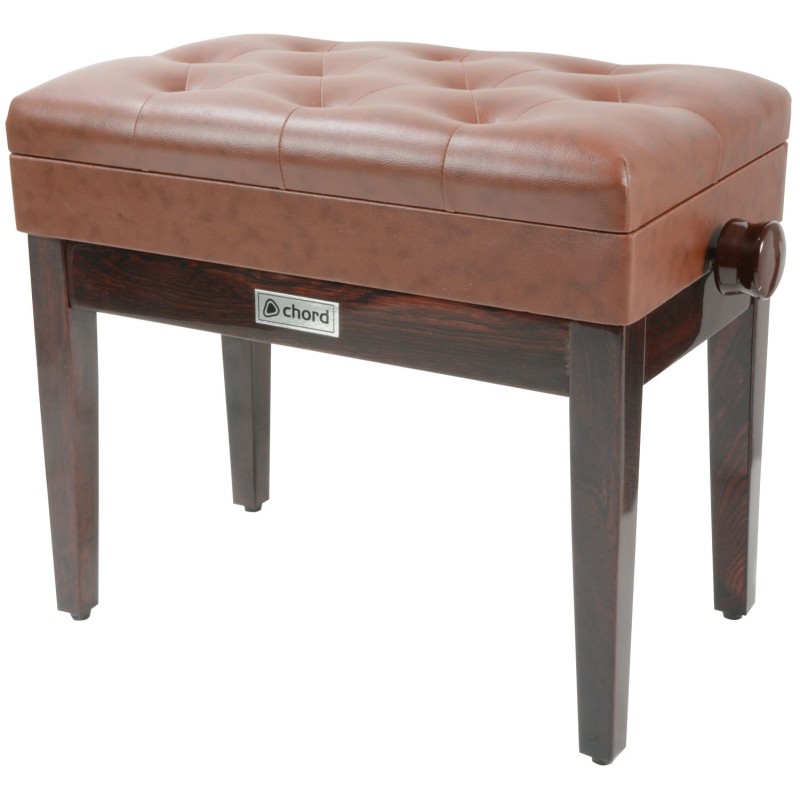 Chord Piano bench with storage - brown