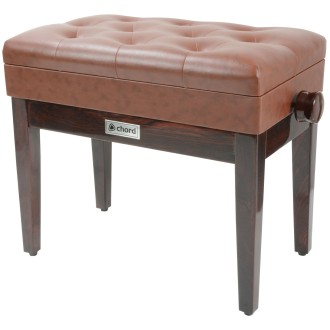Chord Piano bench with storage - brown