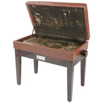 Chord Piano bench with storage - brown