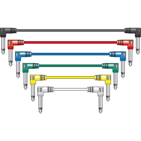 Chord Patch Leads Multicolour 6 pcs 0.5m