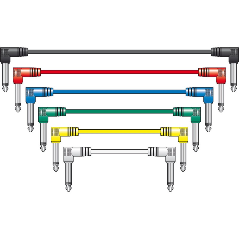 Chord Patch Leads Multicolour 6 pcs 0.5m