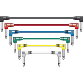 Chord Patch Leads Multicolour 6 pcs 0.5m