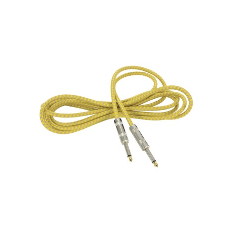 Chord Braided Guitar Lead Grey/Gold 3m