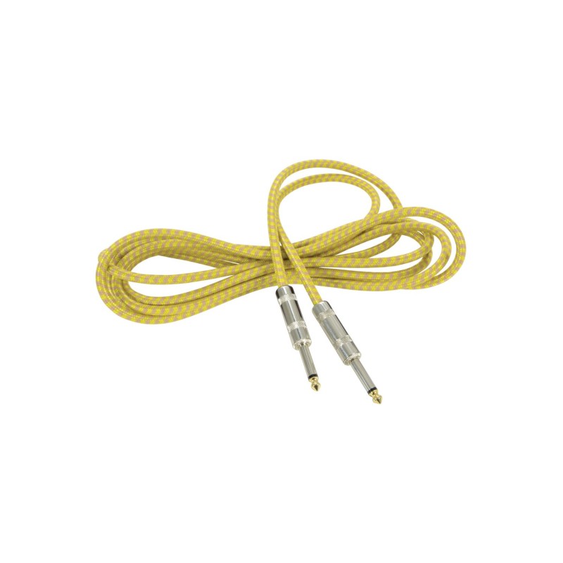 Chord Braided Guitar Lead Grey/Gold 3m