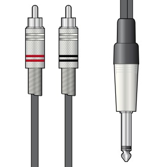 Chord Classic 6.3mm mono jack to 2 RCA lead 1.5m