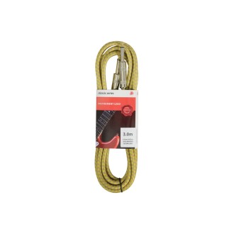 Chord Braided Guitar Lead Grey/Gold 3m